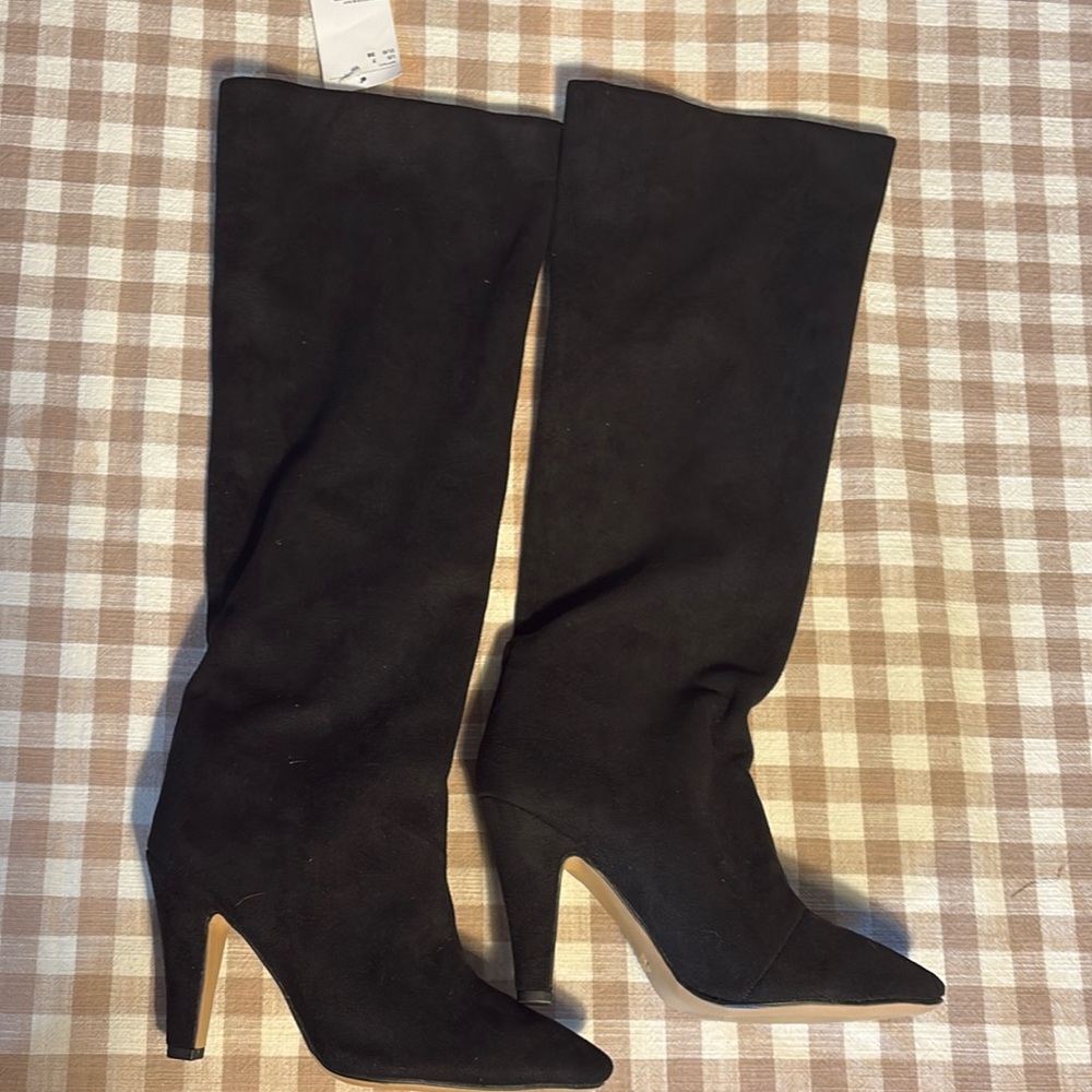 Knee-high Heeled Black Boots H&M Size 7 NWT